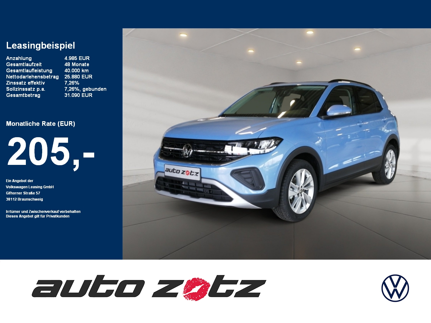 T-Cross Life 1.0 l TSI OPF 5-Gang PDC,Virtual