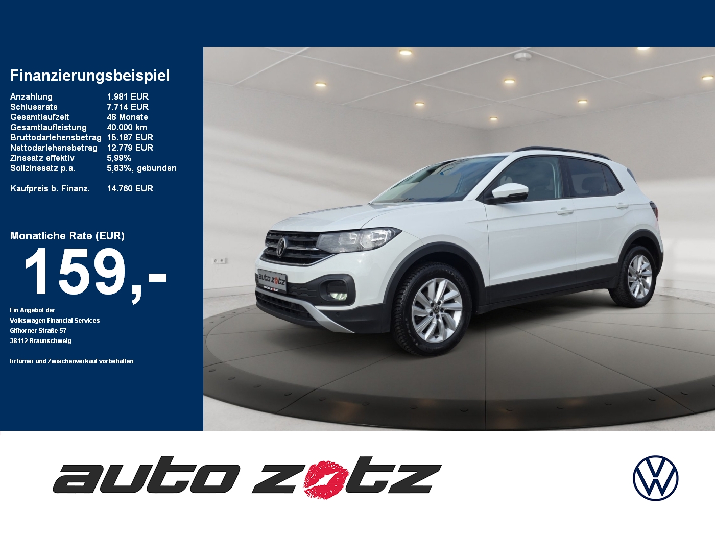 T-Cross Life Life 1.0 TSI OPF 70 kW 5-Gang PDC