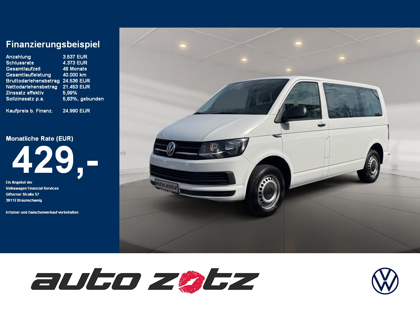 T6 Transporter 2.0TDI Kombi 8Sitzer KÜ PDC