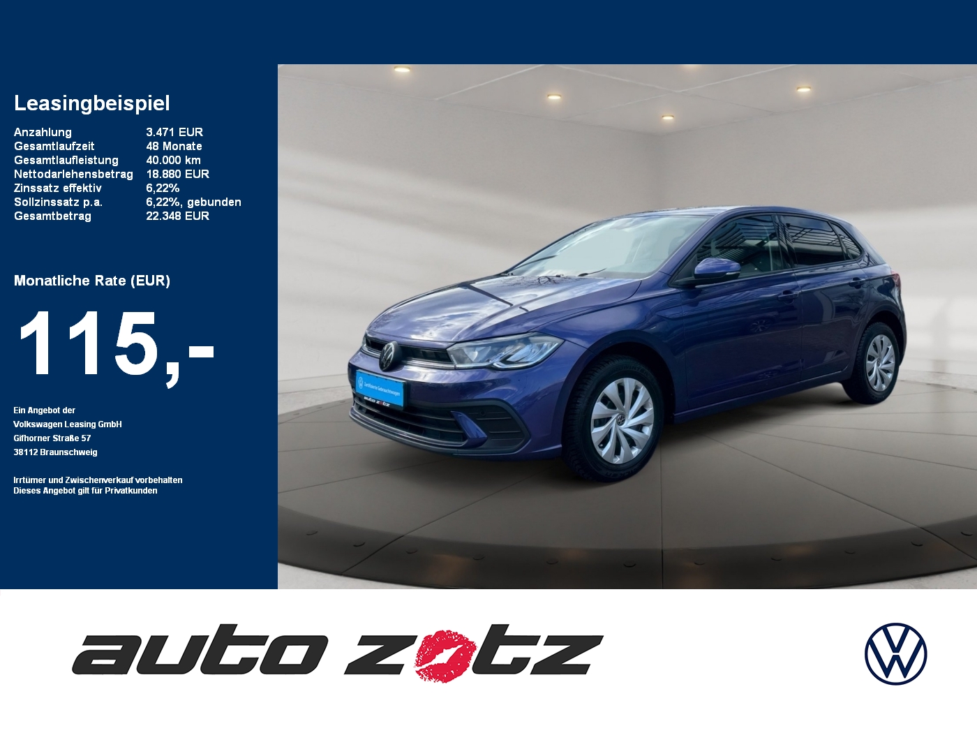 Polo Life 1.0 PDC,Virtual,LED,2xKlima,KlimaA,SHZ