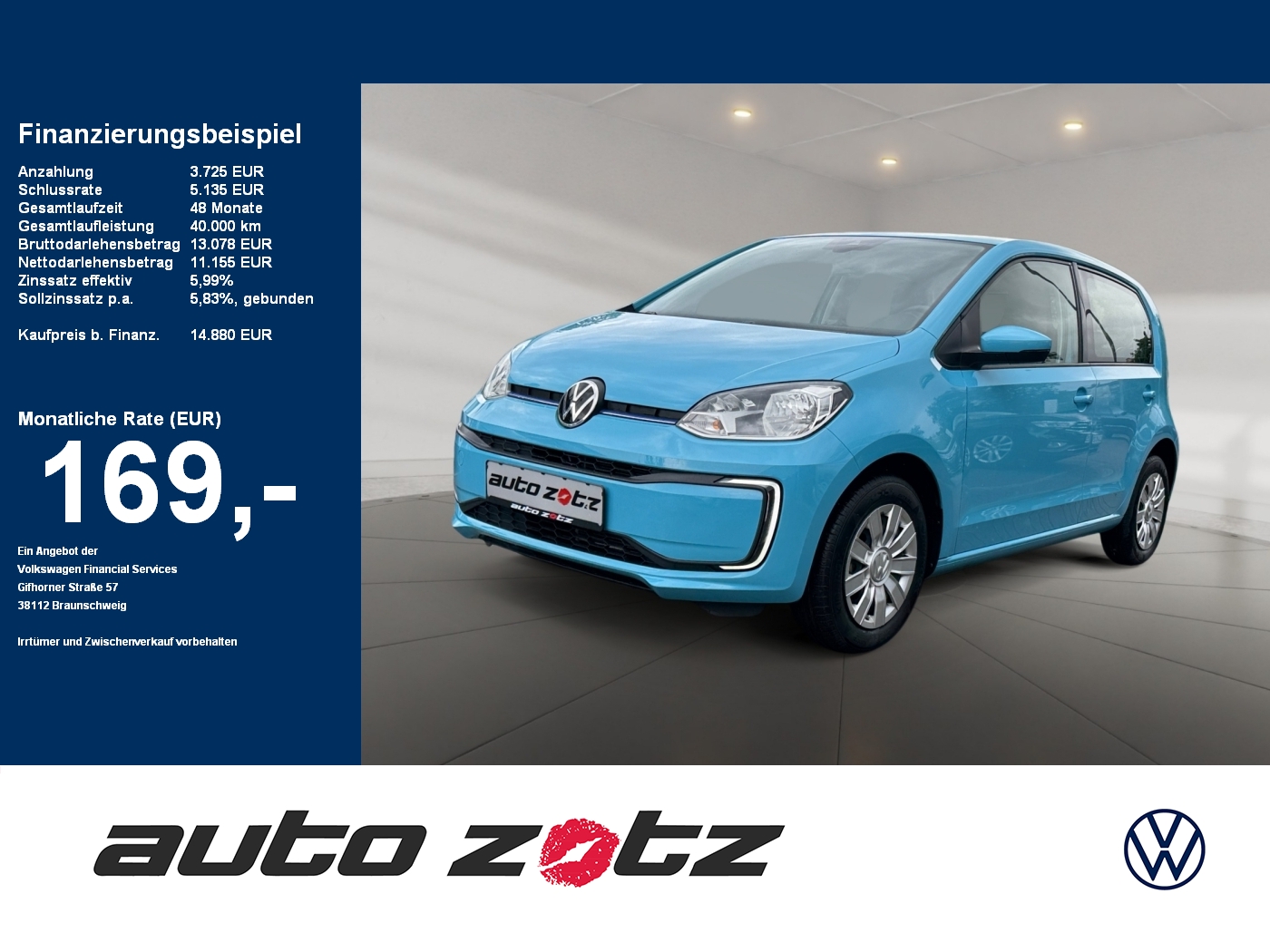 e-up! 61 kW 32.3 kWh 1-Gang-Automatik ,KlimaA