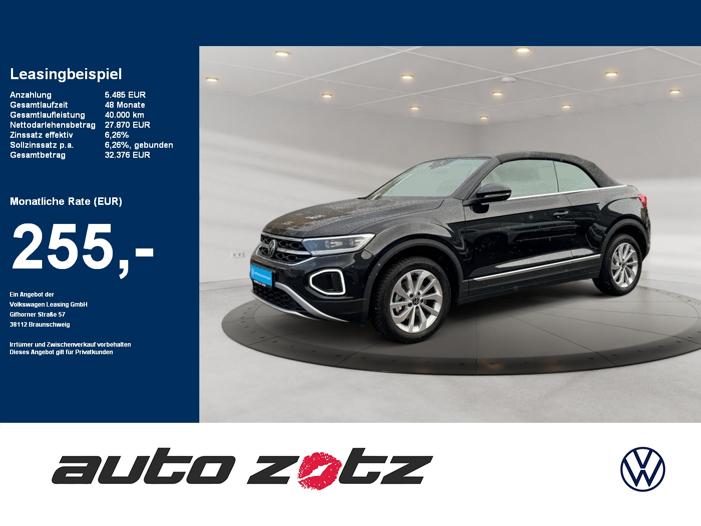 T-Roc Cabriolet Style 1.0 l TSI OPF 6-Gang