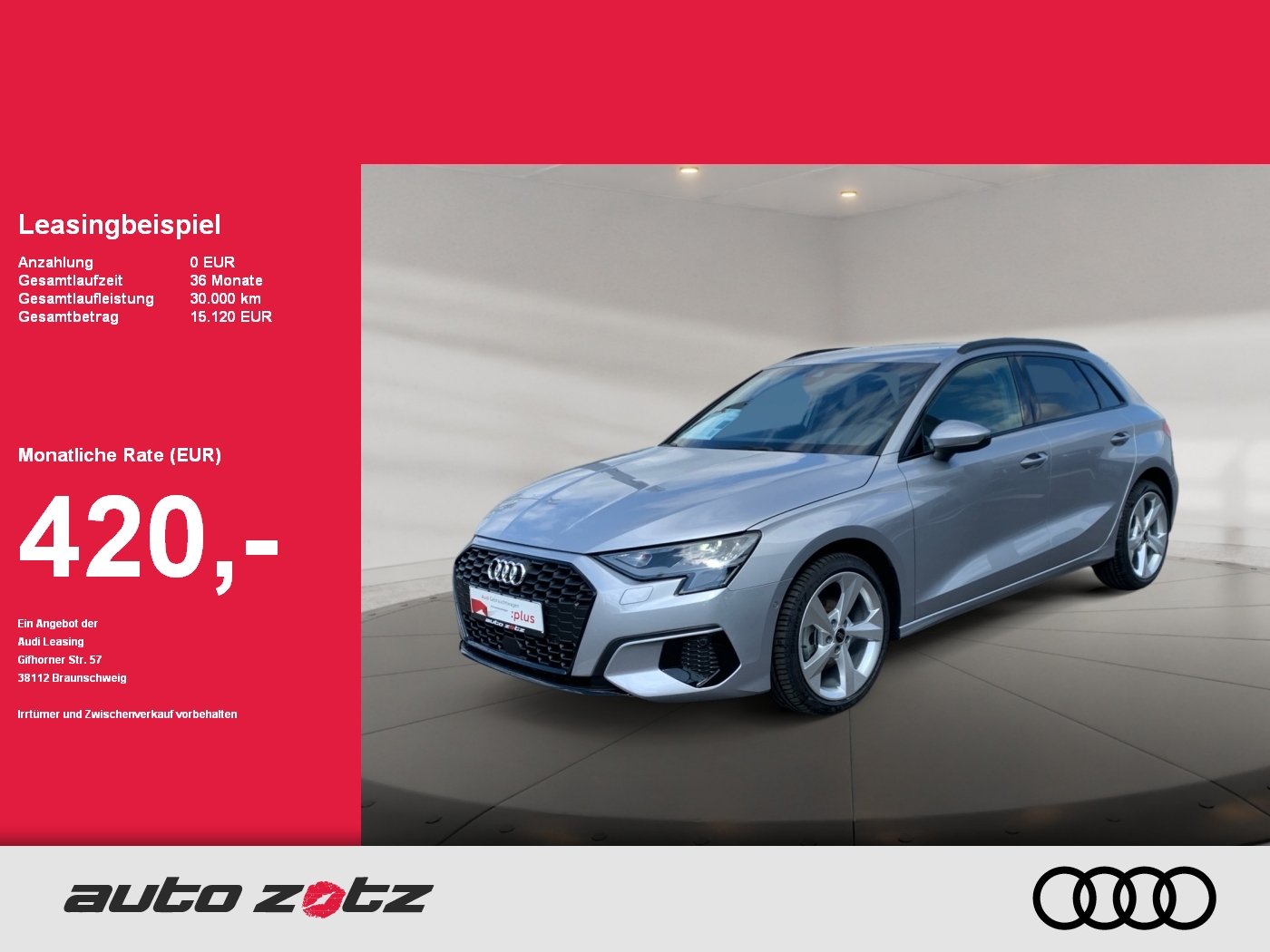 A3 Sportback Advanced 30 TDI S tronic ,PDC,AHK