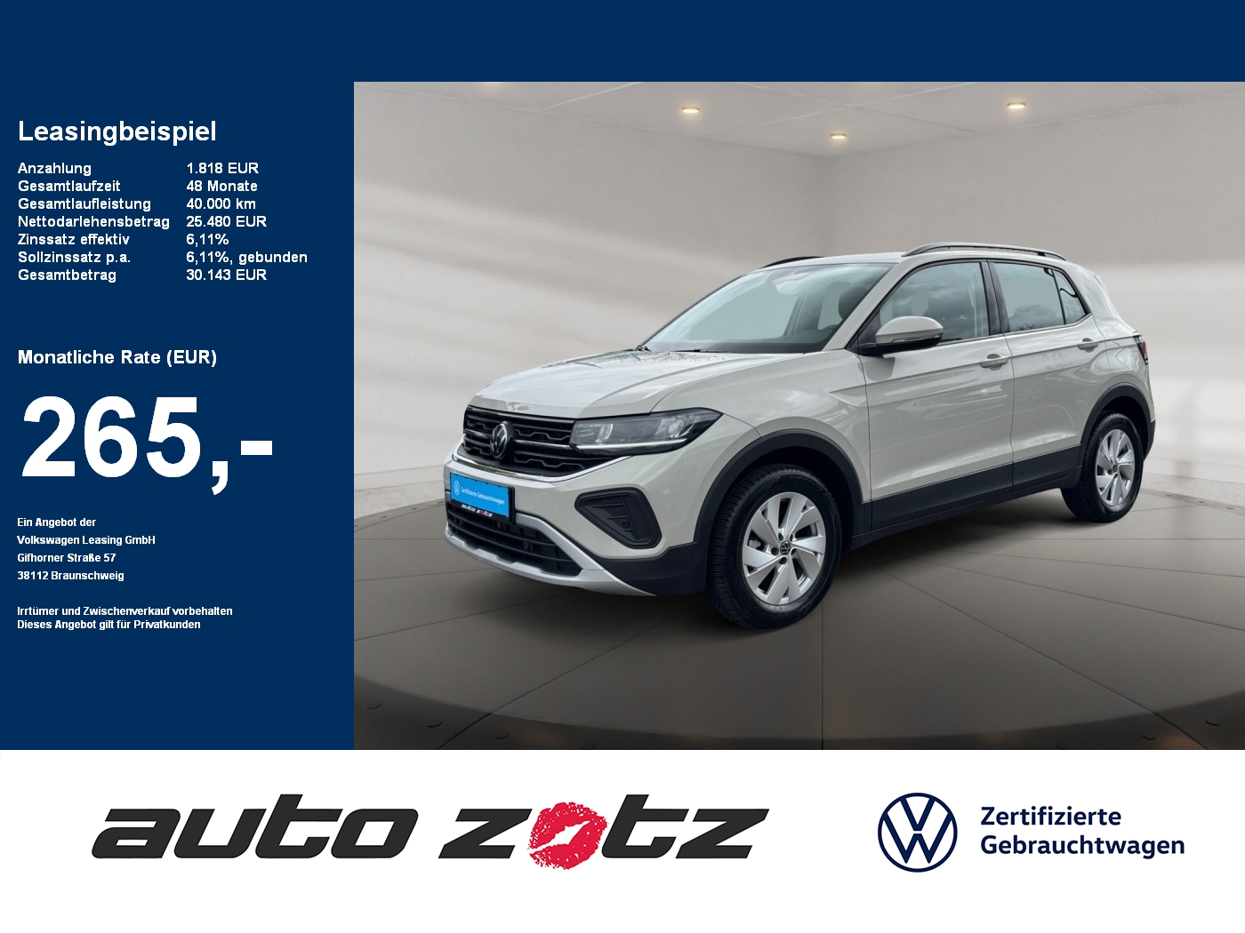 T-Cross Life 1.0 l TSI OPF 116 PS 7-Gang- DSG